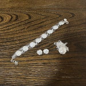 Tiffany inspired silver jewelry set